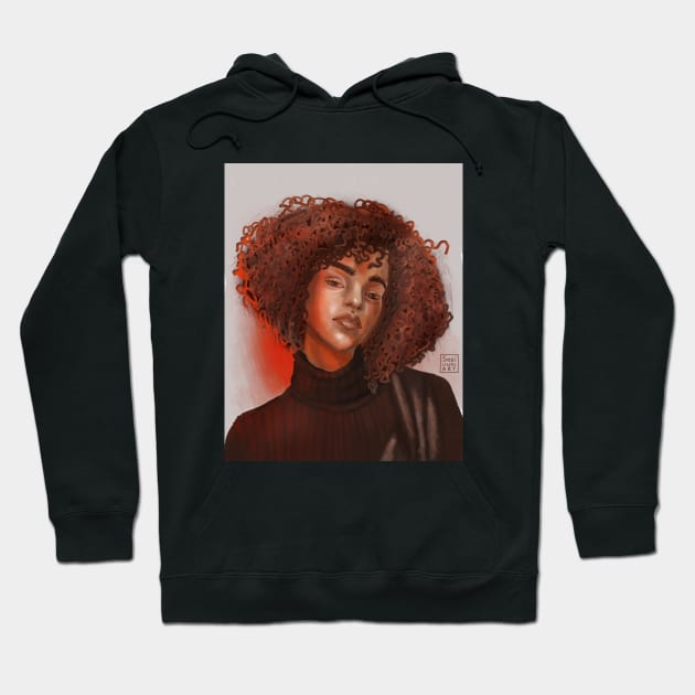 Curly gurl Hoodie by SosiCreatesArt